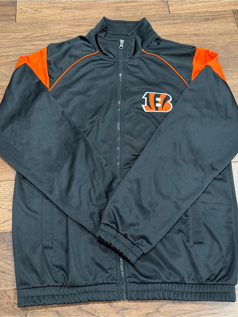 Cincinnati Bengals NFL Black Orange Track Jacket Men's Size M Full Zip